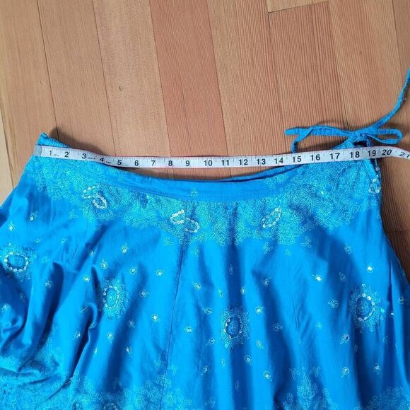 Soft Surroundings XL 100% cotton embellished full skirt sequined boho - Picture 8 of 9